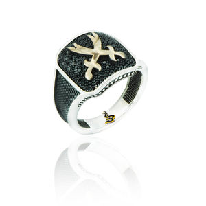 925K Sterling <b>Silver</b> New Design <b>Sword</b> Turkish Men Zircon Ring - Product Image 1