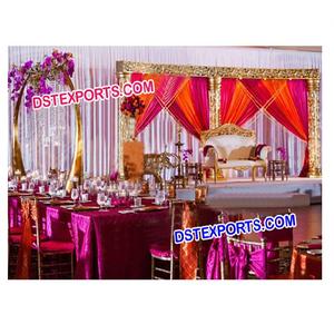 Scène de thème de mariage en Fiber d'or, 1 pièce, décor de réception, en métal doré - Product Image 1