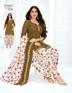 Readymade Salwar Kameez ชุดเสื้อกางเกงพิมพ์ลาย,สำหรับผู้หญิงชุดพิมพ์ดิจิตอลผ้าฝ้ายแท้พิมพ์ลายน่ารักโดย Royal Export