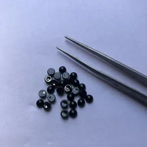 4mm naturel noir onyx lisse rond lâche calibré cabochons fournisseur de pierres précieuses en ligne à l'usine meilleur prix bricolage vente tendance