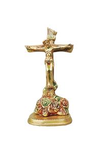 แท่นบูชาทองเหลืองไม้กางเขนพร้อมขาตั้งที่เป็นเอกลักษณ์อุปกรณ์คริสตจักรรูปปั้นพระเยซู - Product Image 5