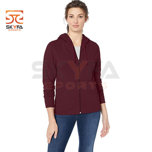 Custom backwoods 100% fleece women brushed back reverse fleece hoodies with contrast stitch women hoodie pullover - Product Image 6