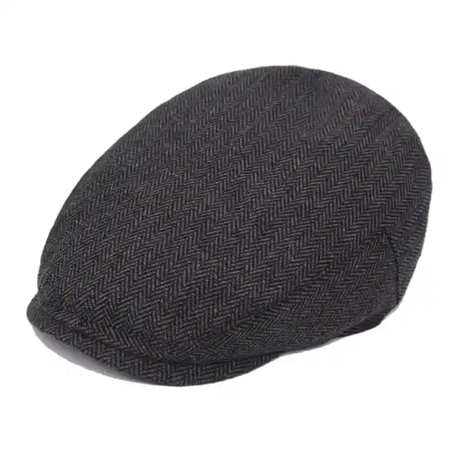 Men's Plaid Flat Beret-Cap Wool Winter Autumn Design Men-Caps Hats Male British Octagonal English-Caps