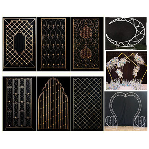 Accessoire mural de décoration en métal pour mariage, décor de bougies métalliques élégantes, vente gratuite - Product Image 1