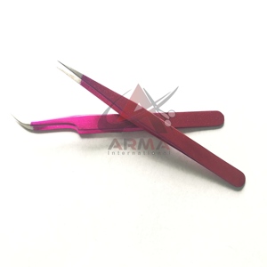 Pinzas para Pestañas Semi Curvas y Rectas con Aislamiento, de Acero Inoxidable Sostenible en Color Transparente, para Extensión de Pestañas - Product Image 5