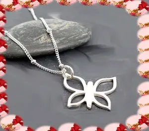 Серебряное ожерелье с подвеской в виде бабочки для Дня Святого Валентина
