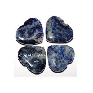 Cabochons en Sodalite Naturelle en Forme de Cœur, Pierres Précieuses Non Montées - Product Image 1