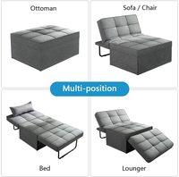 Meuble multifonction unique 4 en 1, canapé-lit Convertible, fauteuil Ottoman avec oreiller