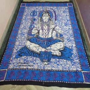 Tapisserie imprimée batik avec motifs Shiva, tapisserie imprimée Shiva, tapisserie imprimée batik d'Inde - Product Image 2