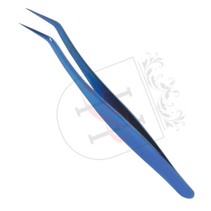 Pinza de volumen curvado de precisión para extensión de pestañas, 12mm, 35 grados, en Color azul, Etiqueta Privada, volumen de extensión de pestañas - Product Image 2