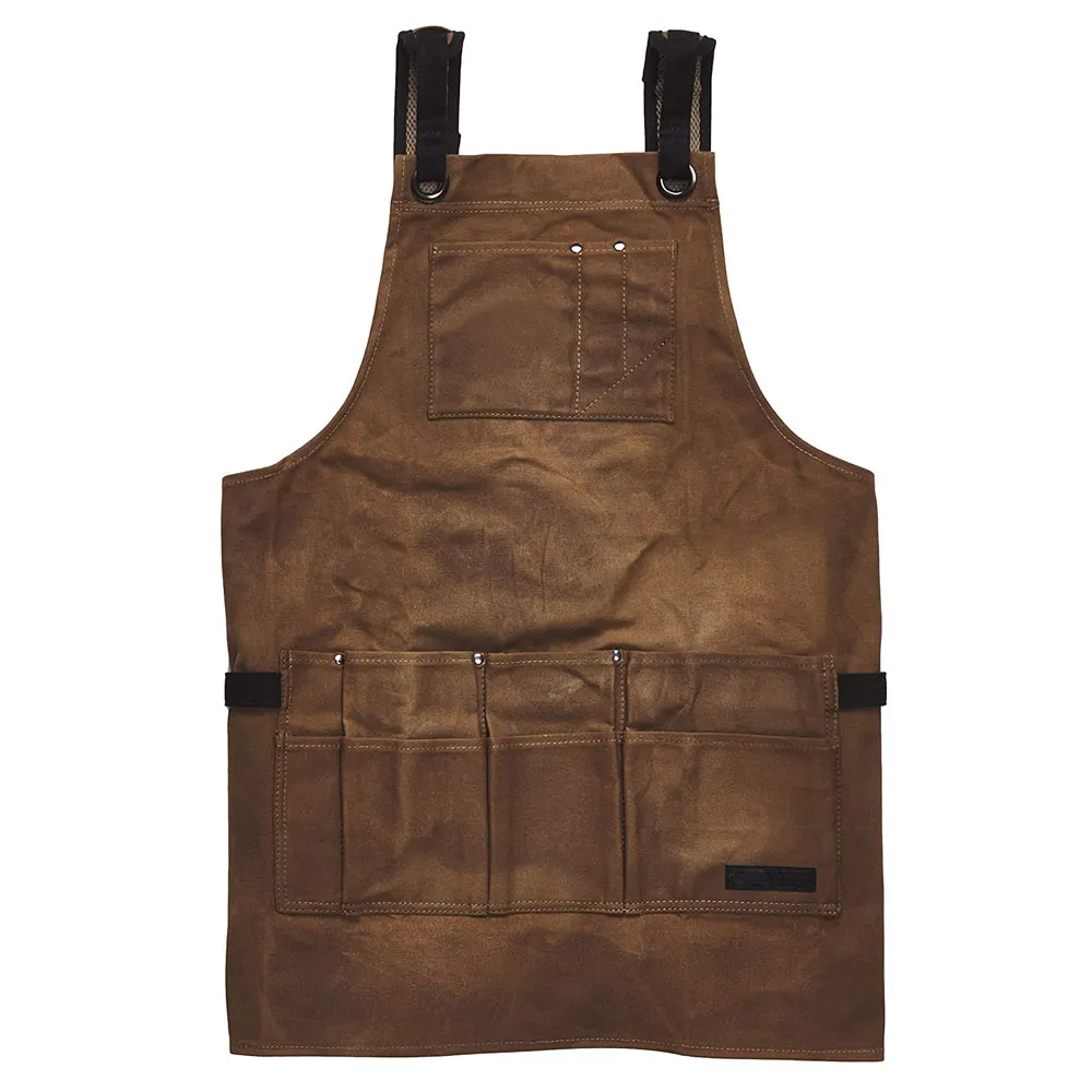 Heat & Flame-Resistant Heavy Duty Work Apron Leather Welding Apron with 6 Pockets