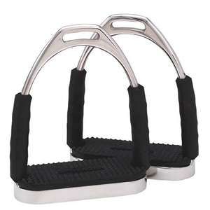 Étrier Flexy avec logo personnalisé Accessoire équestre métallique durable en acier inoxydable de haute qualité avec fonction de sécurité pour l'équitation - Product Image 1