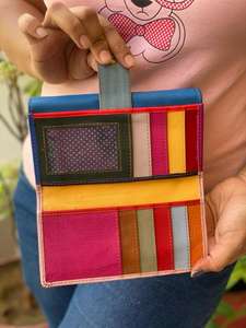 Coloré D'embrayage À La Main En Cuir D'embrayage Sac À Main En Cuir Recyclé - Product Image 4