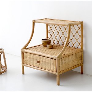 การออกแบบใหม่แขวนผนังหวายชั้นวางหนังสือตู้หนังสือชั้นวางขายส่งทำในเวียดนาม - Product Image 3