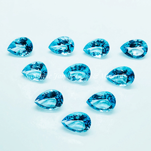 Precio de fábrica al por mayor 13x18mm corte de pera Topacio azul cielo natural anillo de gota suelto facetado de alta calidad certificado IGI por quilate - Product Image 2