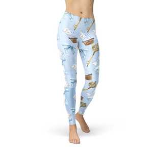 Pink or Blue Sleeping Beauty Inspired - Leggings in Capri or Full Length - Product Image 2
