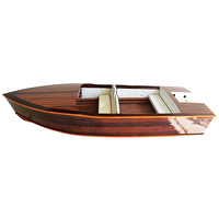 K199 - Bateau pneumatique de luxe Chris Craft Design de 14 pieds, yacht sportif avec coque en fibre de verre et bois, moteur hors-bord pour divertissement et loisirs en rivière