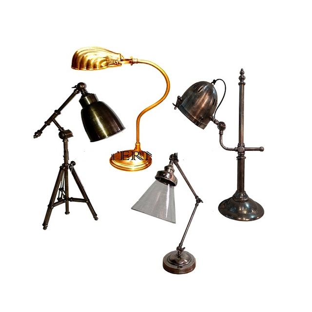Modern Creative Home Decor Desk Lamp with Induction Light Source Dimmable Warm White Metal Shade Brass Body Bedroom Use
