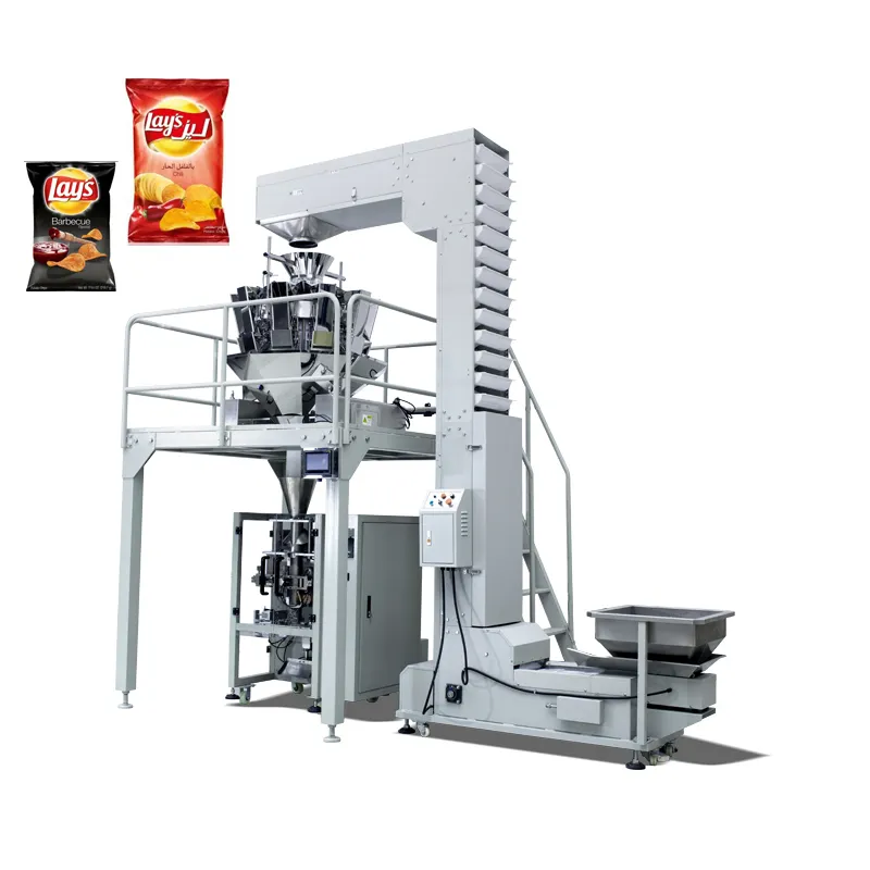 Corn chips and apple chips packaging machine for potato chips