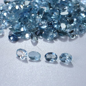 Haute qualité 7x5mm coupe ovale aigue-marine cristal pierre précieuse 1 Cts fait à la main naturel Aqua couleur beauté Style pour bijoux accessoires - Product Image 4