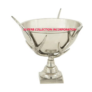 Cuenco de lujo de níquel plateado con soporte de astas, cuencos de Pedestal para centro de mesa, estilo japonés decorativo al por mayor - Product Image 1