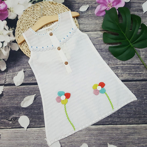 Minivestido Floral sin mangas para niñas de 2 a 7 años, ropa 100% de algodón para verano - Product Image 5