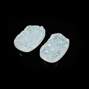 1 par de piedras preciosas naturales ovaladas con cojín Druzy rosa de 10x15mm 11,9 Cts piedras preciosas sueltas - Product Image 1