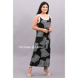 Indian Handblock Print Long Kurtis 100% Cotton Designer Floor-Length Cierre de botón frontal para ropa de fiesta Tops formales para mujeres - Product Image 4