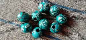 Perles africaines multicolores en verre, sur mesure, disponibles en plusieurs couleurs, vert, jaune et rouge, à partir de 8mm, nouveau - Product Image 3