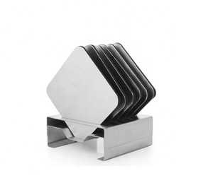 ที่รองแก้วไม้วอลนัททำด้วยมือชุดที่รองแก้วสแตนเลส - Product Image 1