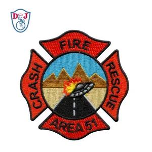 Özel yama demir On İşlemeli yangın yamaları yangın ve kurtarma EMT üniforma yamalar