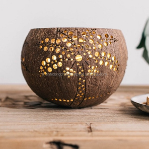 2021 bougie parfumée en cire d'abeille biologique personnalisée du Vietnam cire de cocotier bon marché et cire de soja avec porte-bol en noix de coco - Product Image 1