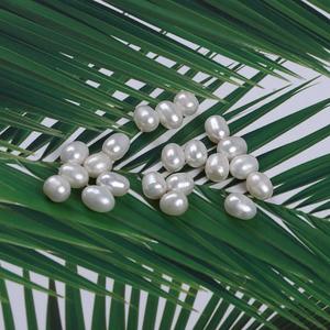 Top Quality White100% Natural <b>Loose</b>-6mm Rice Shaped Shiny White Half Drilled Cultured Freshwater <b>Pearl</b> Beads for Jewelry Making - Product Image 2