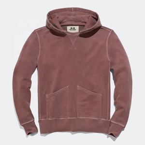 Sudadera con capucha de Jersey de algodón desgastado para hombre, efecto rasgado desteñido personalizado, ajuste holgado, Sudadera con capucha morada, bolsillos únicos, forma Vintage Casual - Product Image 5