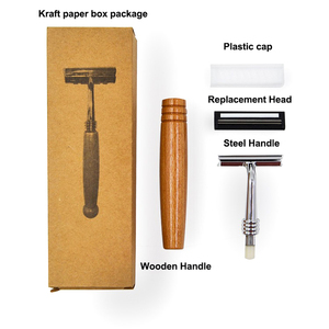 Maquinilla de afeitar de seguridad de bambú para hombre, maquinilla de afeitar reutilizable de madera Biodegradable, precio bajo al por mayor - Product Image 5
