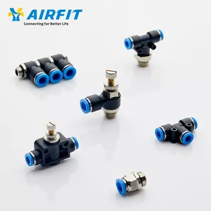 Airfit blaue Kappe pu Rohr pneumatische Hardware PVC Kunststoff Luftrohr One-Touch-Armaturen