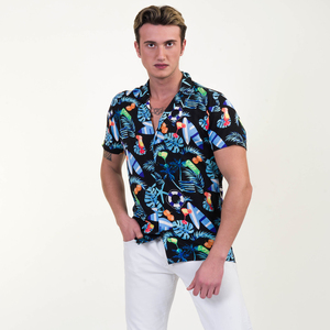 Prêt à expédier 2022 mode plage à manches courtes chemise respirant en stock décontracté hawaïen homme chemise de Turquie - Product Image 2