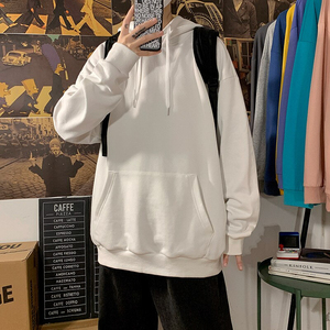 Sudaderas con cuello redondo de alta calidad para hombres y mujeres, ropa de invierno holgada de Algodón 100% con tela de lana teñida lisa - Product Image 4