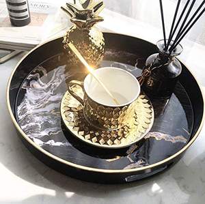 Bandeja de laca negra con patrón de onda, productos más baratos al por mayor - Product Image 4