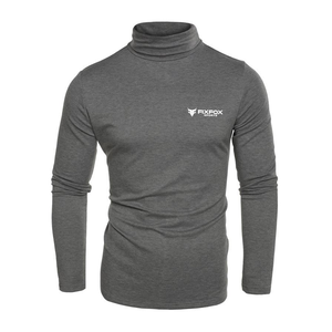 FIXFOX Men's <b>White</b> Turtleneck <b>Long</b> <b>Sleeve</b> Sporty <b>T</b>-<b>Shirt</b> Slim Fit Quick Dry Crocheted Polyester Cotton Eco-Friendly - Product Image 5