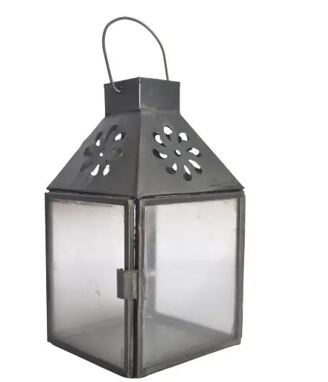 Wrought Iron And Glass Garden Lantern High Quality New Design Metal Candle Lantern Home Decoration Hotel Use