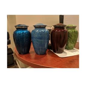 Urna de Metal antigua con grabado de mariposa azul para cenizas, urna de cremación para adultos, estilo americano/europeo - Product Image 6