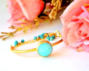 Sliced Gemstone <b>Bracelet</b> oxidized antique silver filled brass one size <b>adjustable</b> any finger boho ring jewelry unisize <b>man</b> woman - Product Image 4