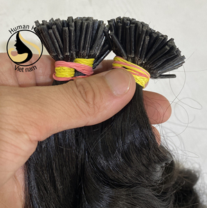 Fussion-queratina italiana, puntas de queratina onduladas, Punta rizada, cabello ruso Remy, plano, extensión de cabello de Punta u i, venta al por mayor - Product Image 5