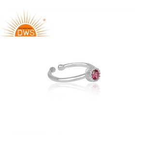 ธรรมชาติสีชมพูพลอยบุษราคัมแหวนเครื่องประดับผู้ค้าส่งชุดปรับ925งบเงินมงกุฎแหวนผู้ผลิตเครื่องประดับ - Product Image 3