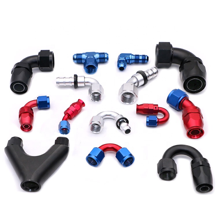 AN4 AN6 AN8 AN10 алюминиевый прямой 45 90 120 150 180 градусов гидравлическая гидравлических фитингов для шарнирное соединение шланга