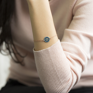 Bracelet en pierre mixte avec Design d'oeil turc, bijoux en argent Sterling 925 faits à la main pour femme, vente en gros - Product Image 2