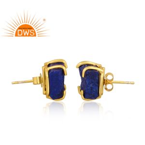 ต่างหูเงินแท้ประดับด้วยพลอยลาพิส ลาซูลีธรรมชาติ รุ่นล่าสุดปี 2026 สำหรับผู้หญิง จากผู้ผลิตเครื่องประดับ - Product Image 3