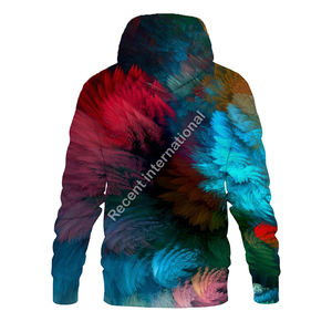 Anime logotipo personalizado invierno 3D sublimación impresa poliéster/algodón polar de gran tamaño Sudadera con capucha ecológica - Product Image 3