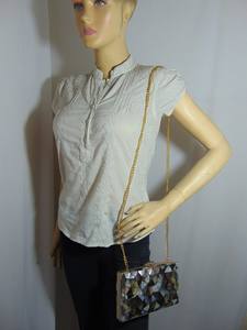 Pochette en mosaïque pour femmes, motif mère de perle, bourse en métal - Product Image 5